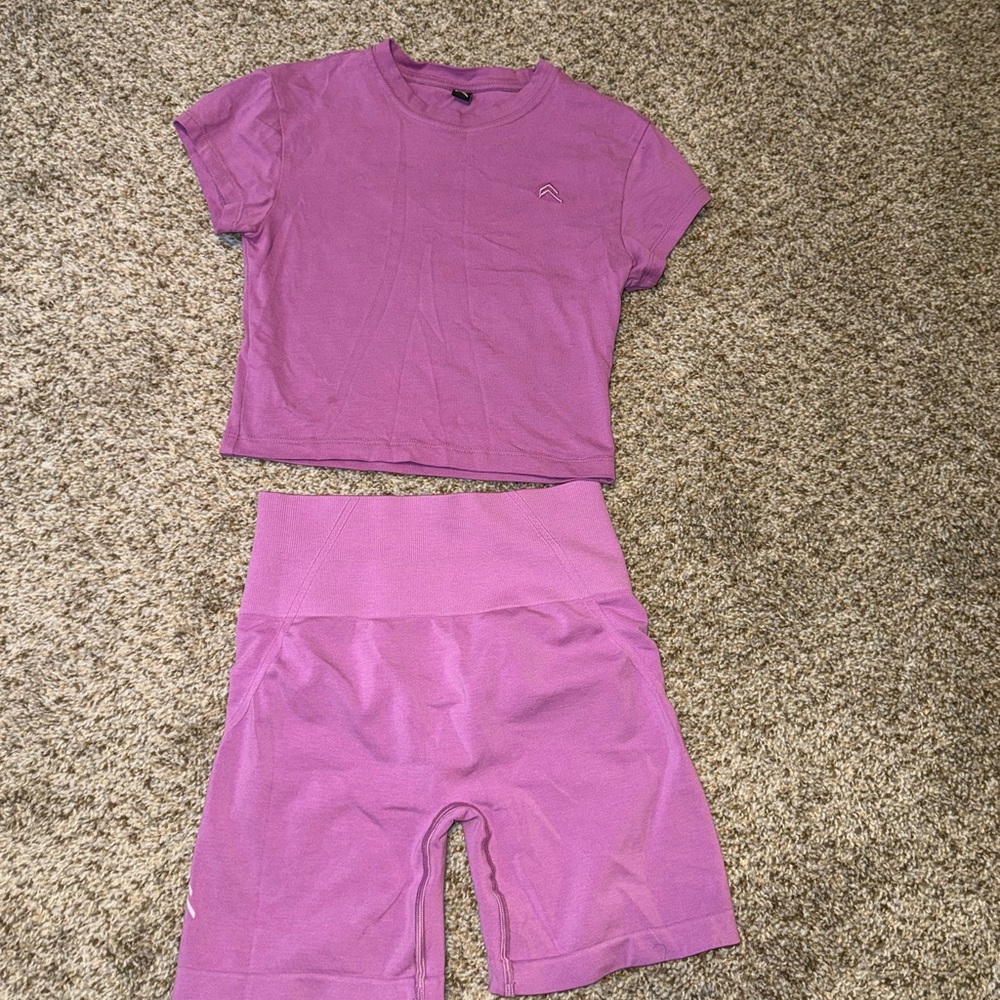 One Active Orchid Purple shirt and short set